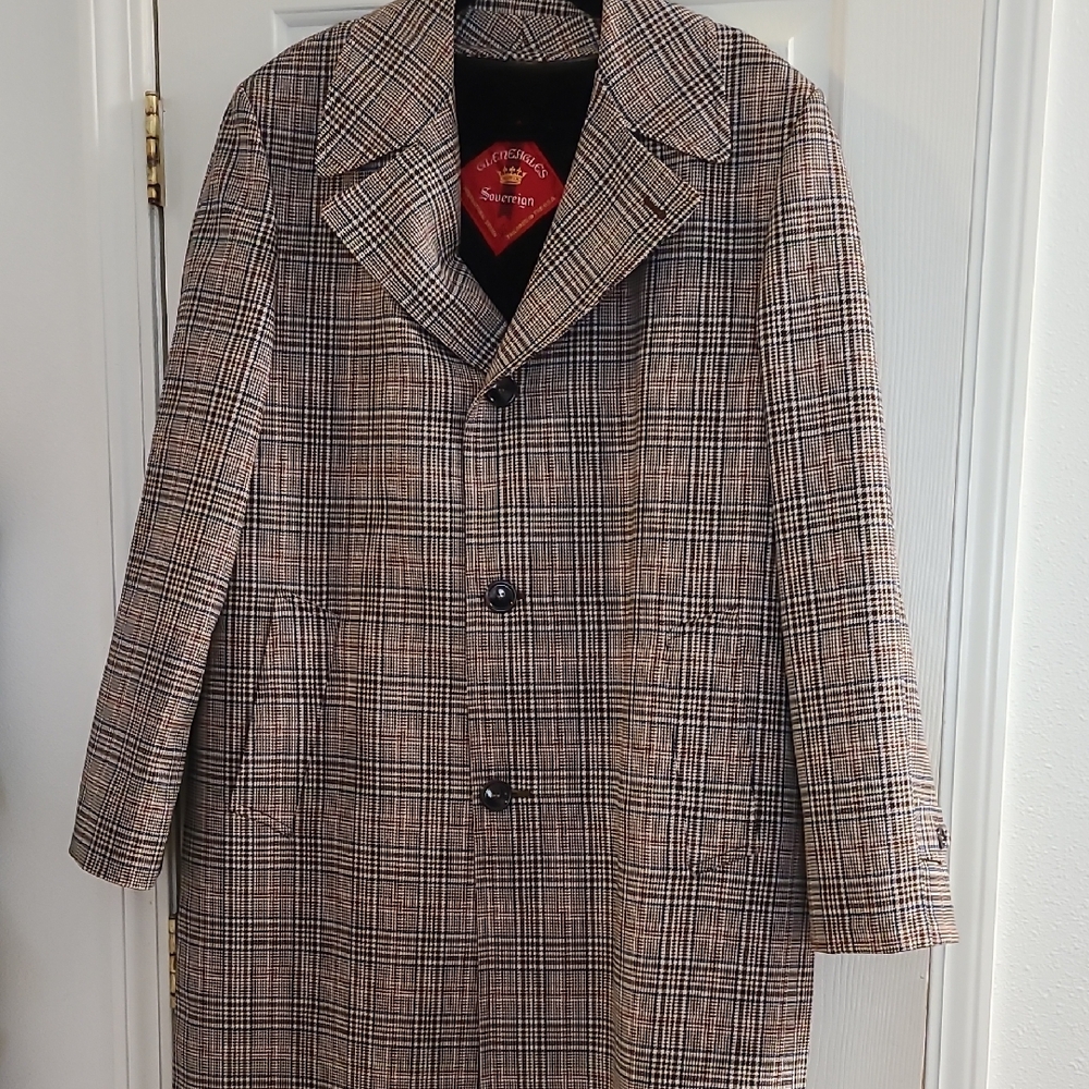Stylish Plaid Pea Coat for Men
